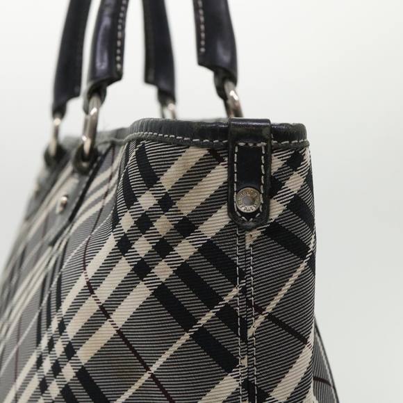 BURBERRY Nova Check Blue Label Tote Bag Nylon Black Auth ep1077 - Picture 4 of 16